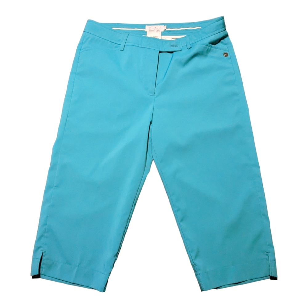 Cracked Wheat Teal Clam Diggers Size 4 Dress Capri EUC